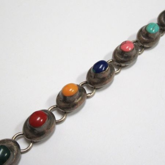 925 Sterling Silver Precious Gemstone Bracelet - Picture 2 of 8